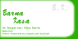barna kasa business card